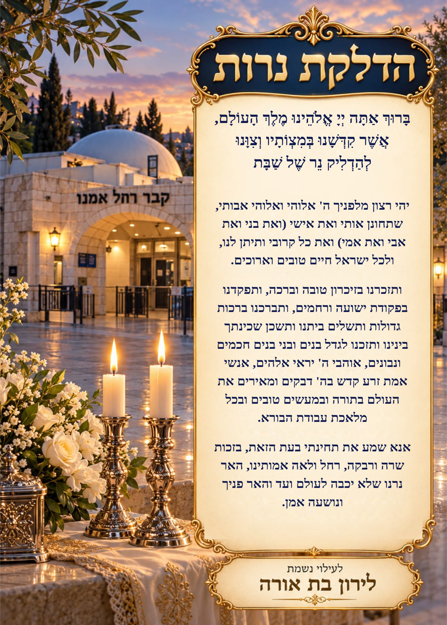 כרטיס הדלקת נרות